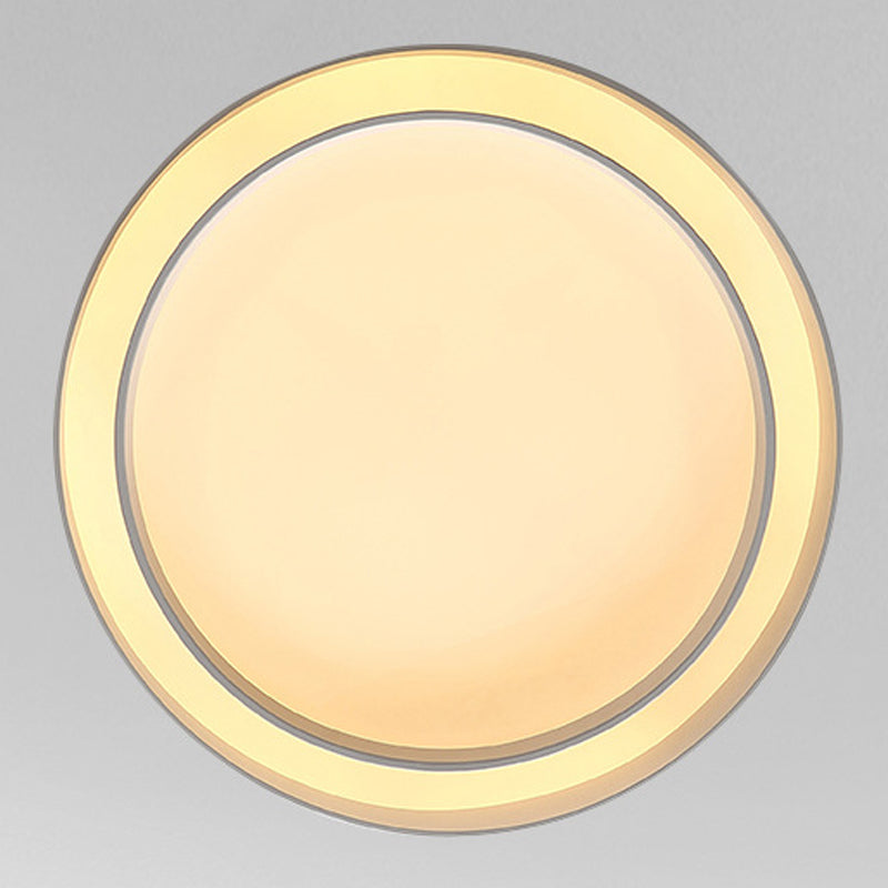 Lámpara de techo LED circular creativa moderna, soporte empotrado de hierro lacado con pantalla acrílica