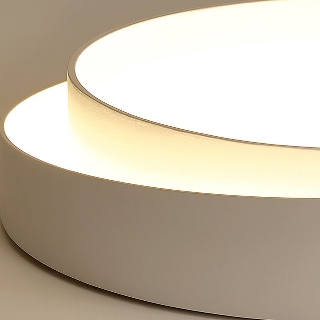 Lámpara de techo LED circular creativa moderna, soporte empotrado de hierro lacado con pantalla acrílica