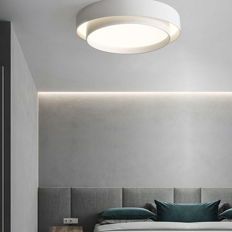 Lámpara de techo LED circular creativa moderna, soporte empotrado de hierro lacado con pantalla acrílica