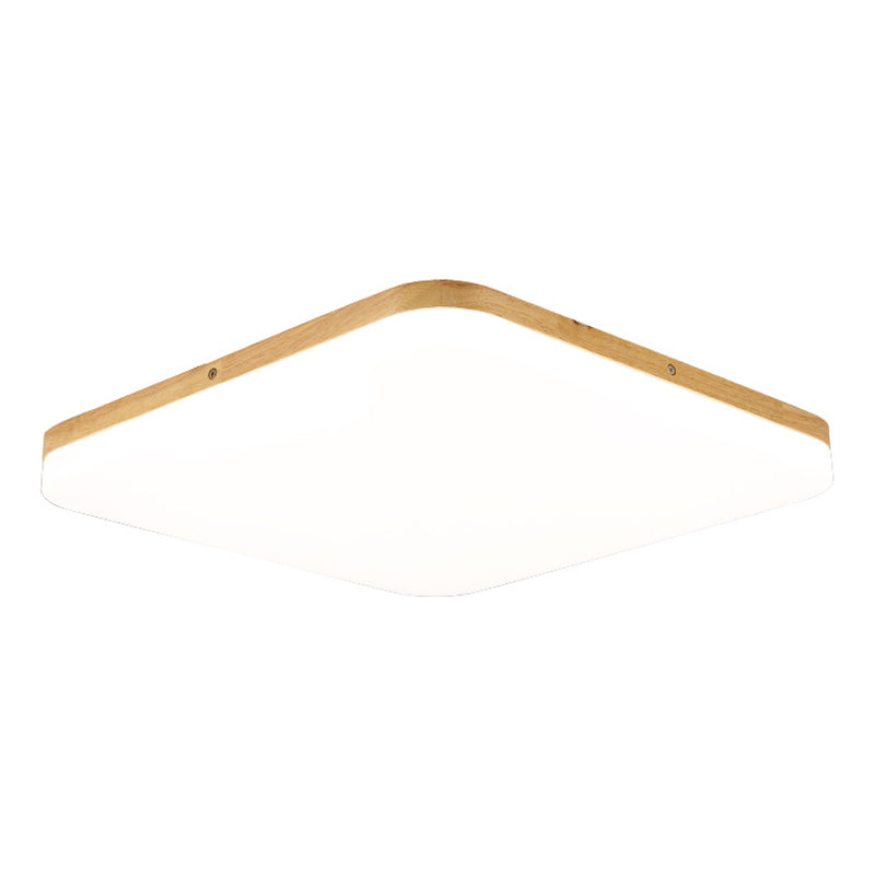 Geometry Shape LED Ceiling Lamp Modern Wooden 1 Light Flush Mount for Living Room