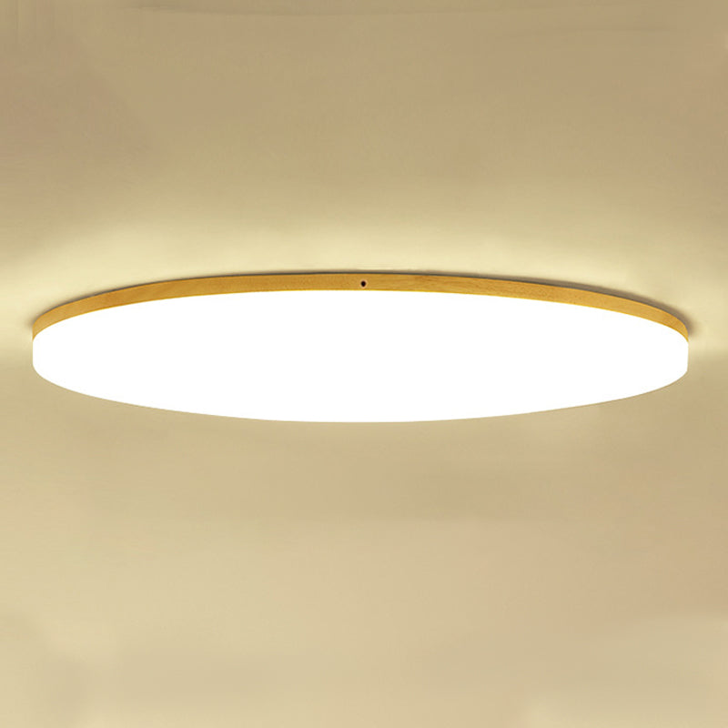 Geometry Shape LED Ceiling Lamp Modern Wooden 1 Light Flush Mount for Living Room