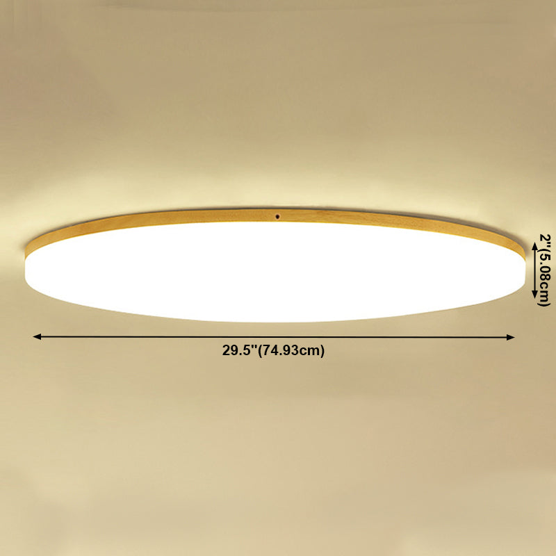 Geometry Shape LED Ceiling Lamp Modern Wooden 1 Light Flush Mount for Living Room