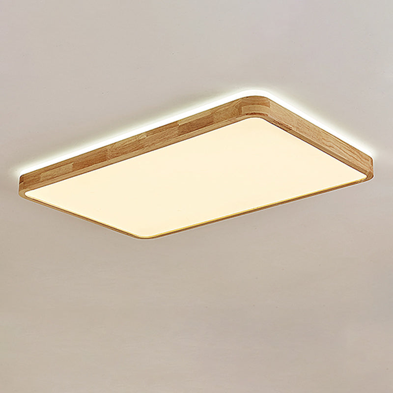 Geometrievorm LED-plafondlamp Modern hout 1-lichts inbouw voor slaapkamergang