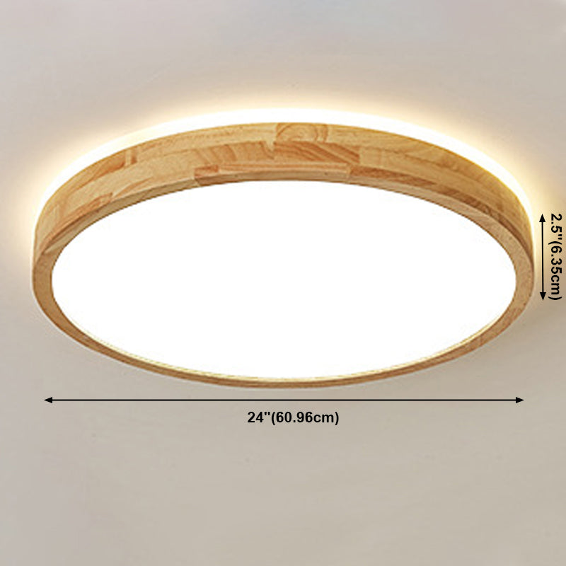 Geometrievorm LED-plafondlamp Modern hout 1-lichts inbouw voor slaapkamergang