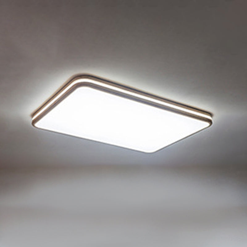 Geometry Shape LED Ceiling Lamp Modern Wood 1 Light Flush Mount for Dining Room Aisle