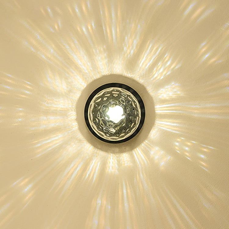Modern Concise Globe Flush Mount Lacquered Iron Ceiling Light with Glass Shade