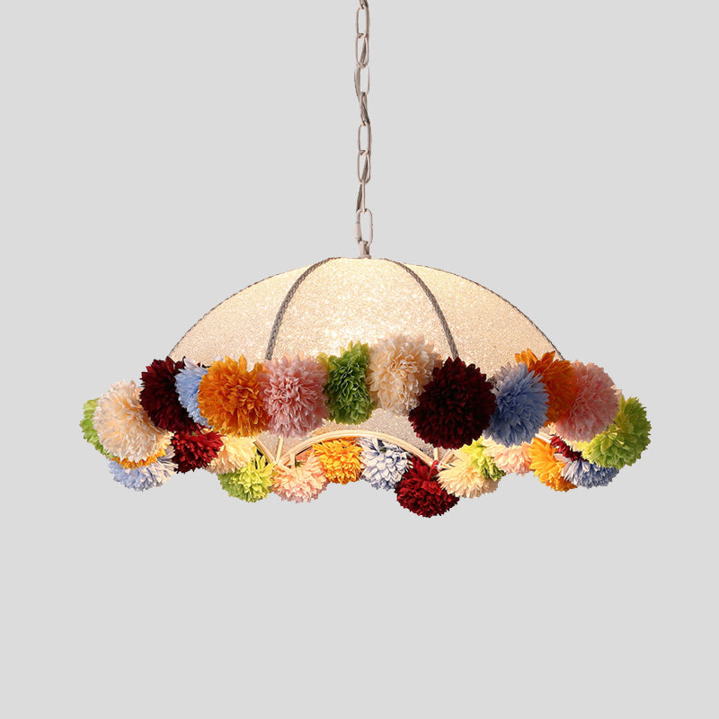 Floped Floped Flower colgante colgante 1 Bulbo Metal Metal Sughing Light in White