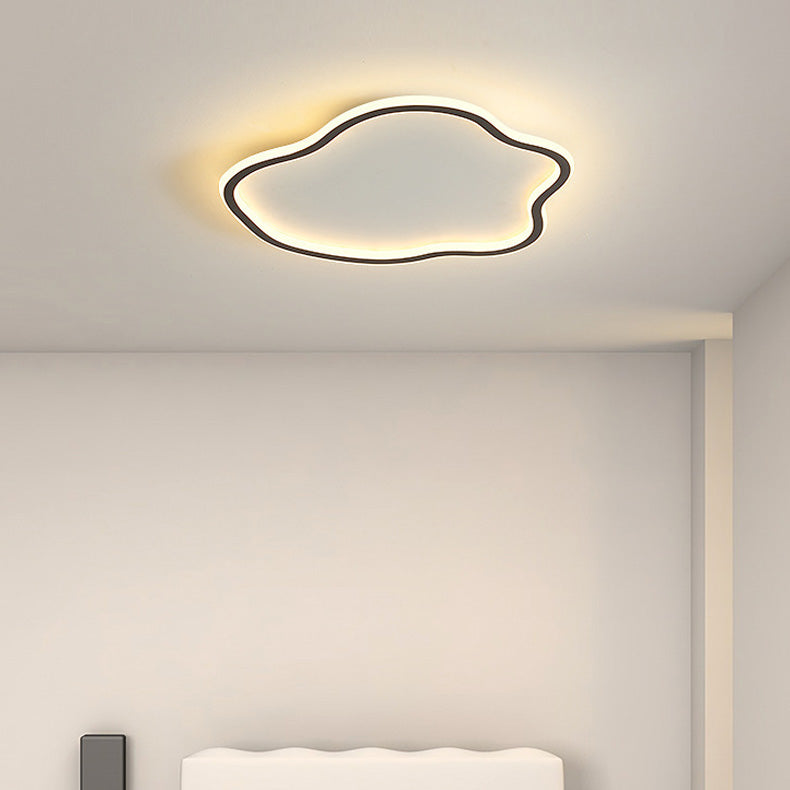Modern Minimalist Cloud LED Flush Mount Wrought Iron Ceiling Fixture with Acrylic Shade