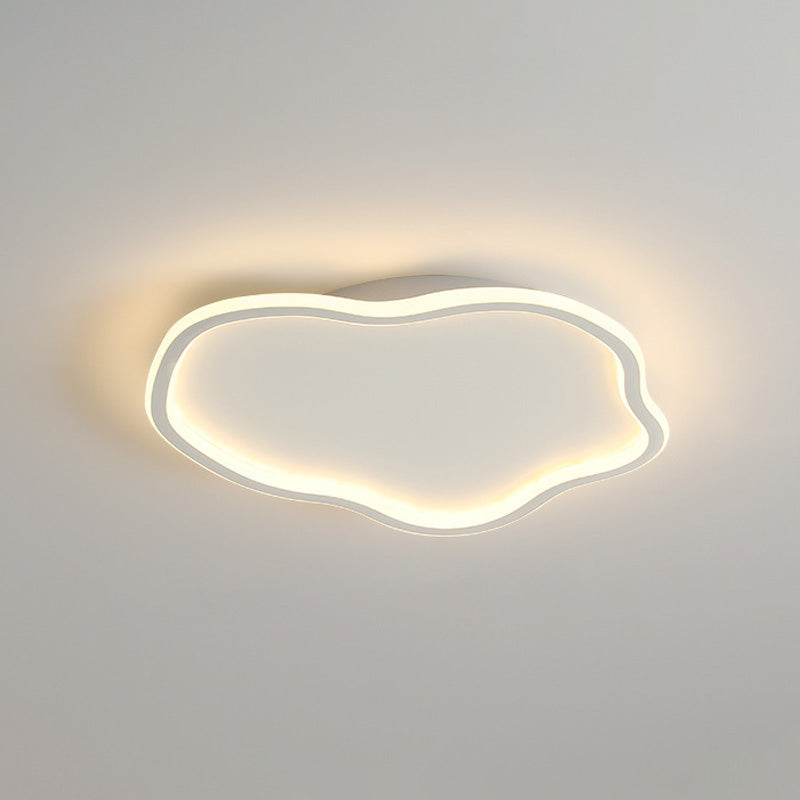 Modern Minimalist Cloud LED Flush Mount Wrought Iron Ceiling Fixture with Acrylic Shade