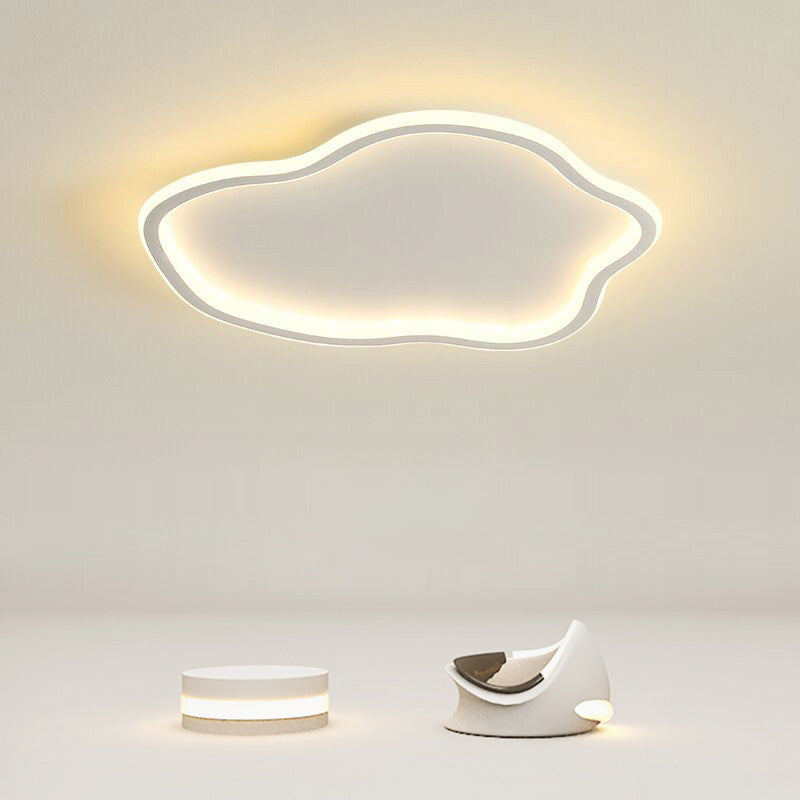 Modern Minimalist Cloud LED Flush Mount Wrought Iron Ceiling Fixture with Acrylic Shade