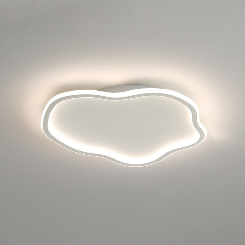 Modern Minimalist Cloud LED Flush Mount Wrought Iron Ceiling Fixture with Acrylic Shade