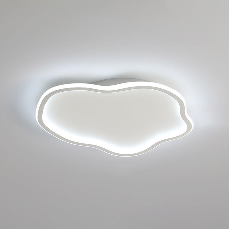 Modern Minimalist Cloud LED Flush Mount Wrought Iron Ceiling Fixture with Acrylic Shade