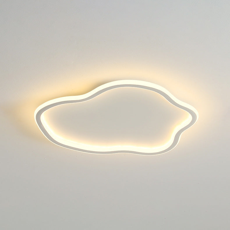 Modern Minimalist Cloud LED Flush Mount Wrought Iron Ceiling Fixture with Acrylic Shade