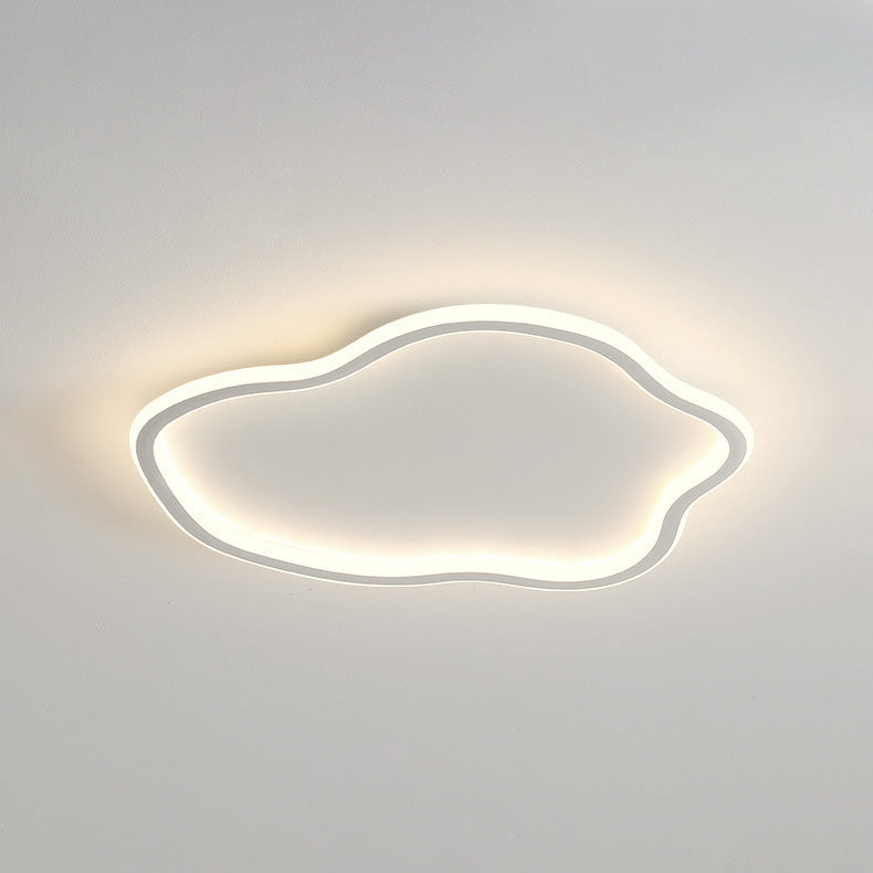 Modern Minimalist Cloud LED Flush Mount Wrought Iron Ceiling Fixture with Acrylic Shade