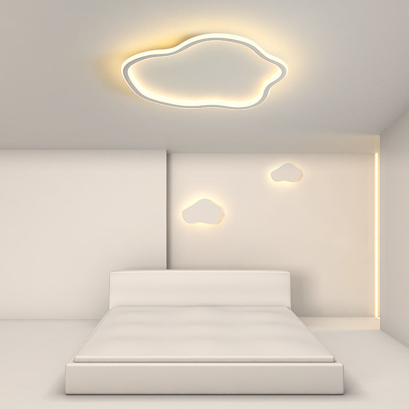 Modern Minimalist Cloud LED Flush Mount Wrought Iron Ceiling Fixture with Acrylic Shade