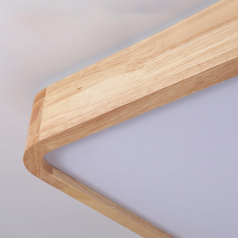 Luz de techo empotrada de madera con iluminación empotrada geométrica de estilo simple moderno