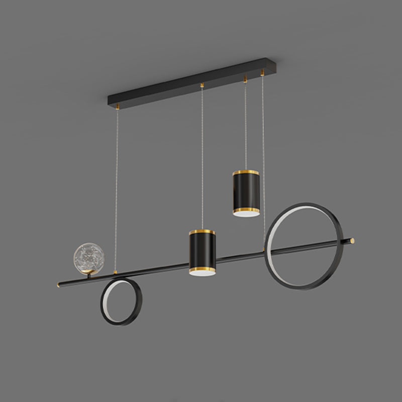 5-Light Modern Kitchen Pendant Lights Linear Metal Island Lighting Ideas