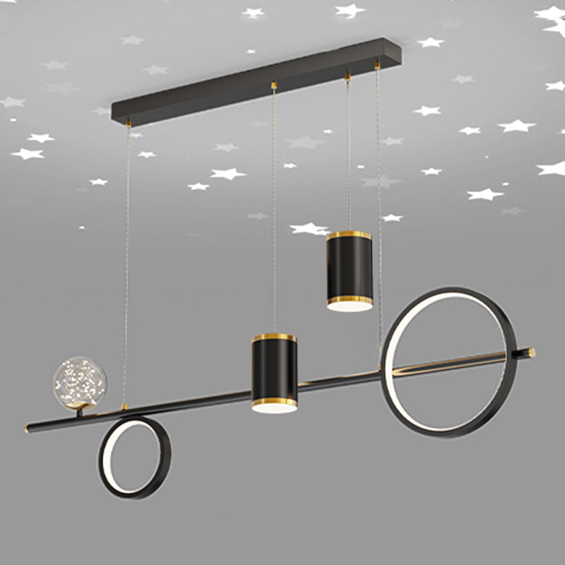 5-Light Modern Kitchen Pendant Lights Linear Metal Island Lighting Ideas