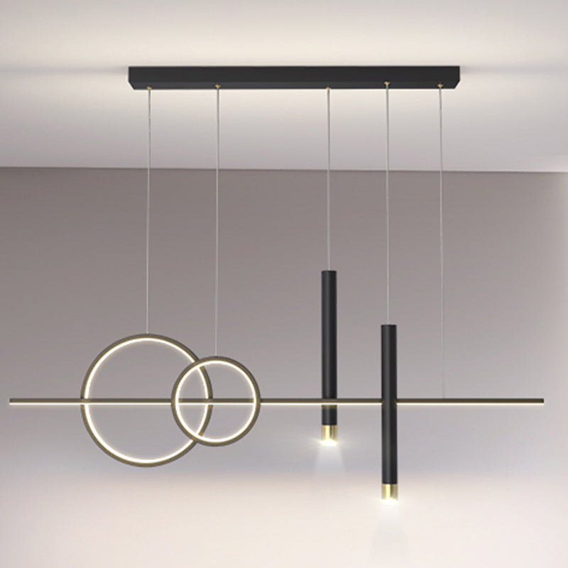 Modern Linear Island Chandelier Lights Metal Pendant Lighting Fixtures