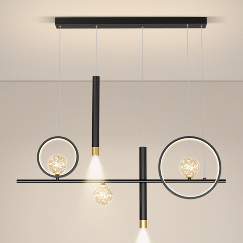Modern Linear Island Chandelier Lights Metal Pendant Lighting Fixtures