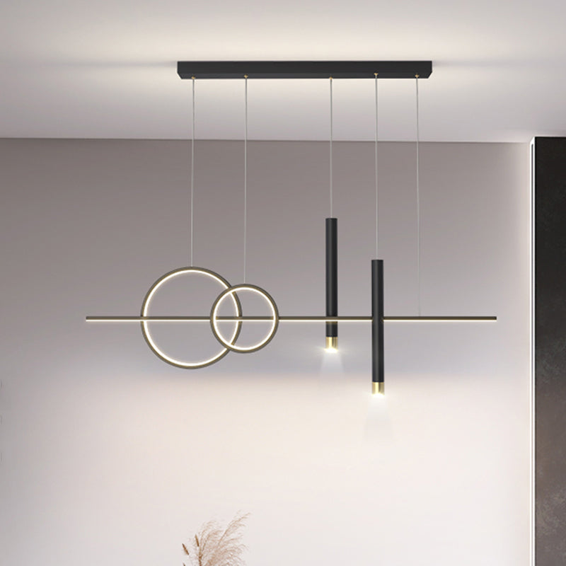 Modern Linear Island Chandelier Lights Metal Pendant Lighting Fixtures