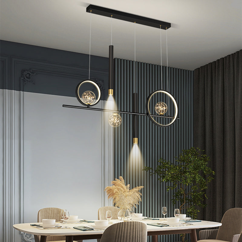 Modern Linear Island Chandelier Lights Metal Pendant Lighting Fixtures