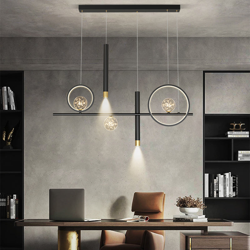 Modern Linear Island Chandelier Lights Metal Pendant Lighting Fixtures