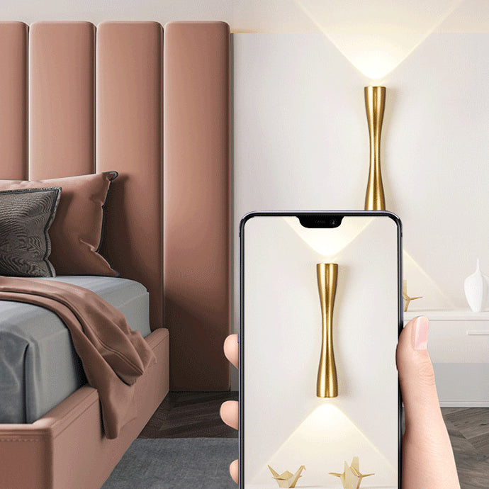 Geometric Shade 2-Lights Wall Sconce Modern Style Metal Wall Mount Light Fixture in Gold