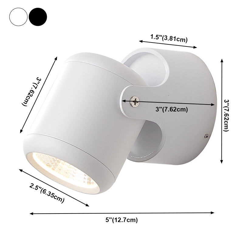 Half Cylinder Shade Single Light Reading Wall Light Modern Style Metal Wall Mount Light Fixture