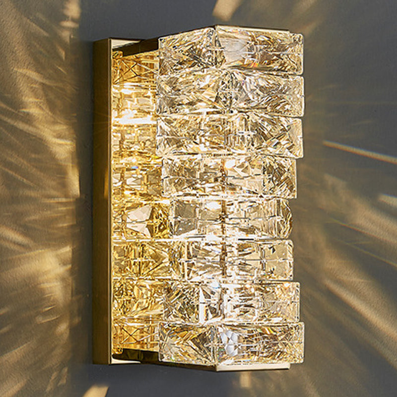 Geometrischer Schatten Einleichter Wandleuchter moderner Kristallwandmontageleuchte