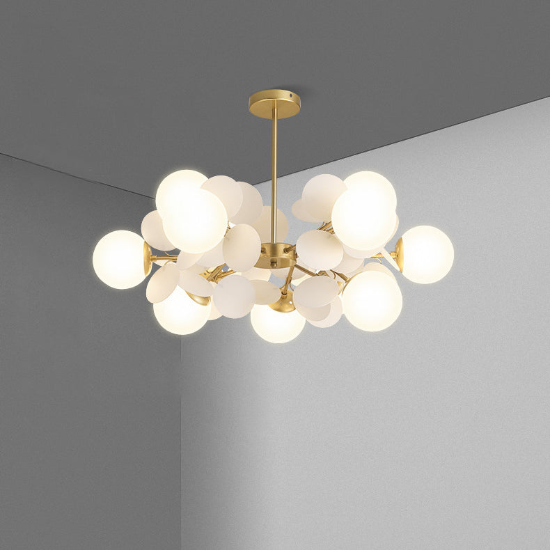 Moderne stijl bol plafond hanglamp multi -lichten melkglas kroonluchter verlichting