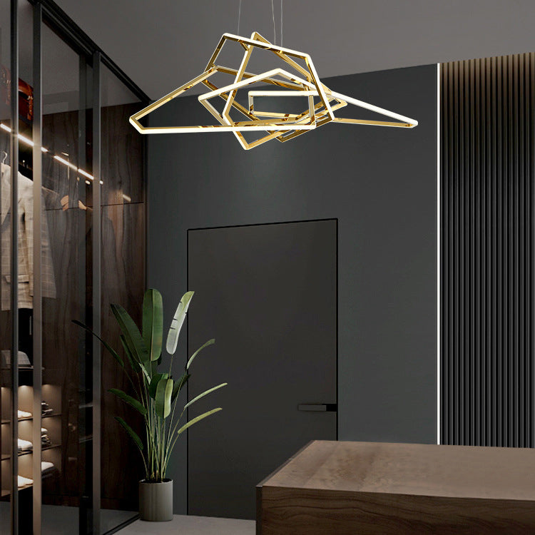 Geometrische metalen kroonluchter verlichtingsarmaturen moderne stijl hangende hanglampen