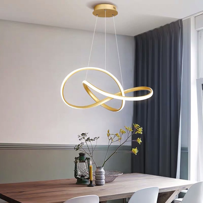 Modern Style Spiral Ceiling Pendant Light 1-Light Aluminum Suspended Lighting Fixture