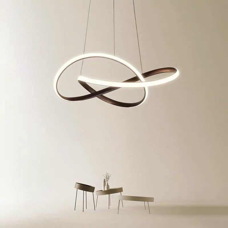 Modern Style Spiral Ceiling Pendant Light 1-Light Aluminum Suspended Lighting Fixture