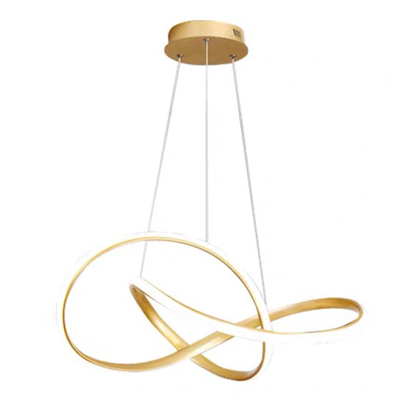 Modern Style Spiral Ceiling Pendant Light 1-Light Aluminum Suspended Lighting Fixture