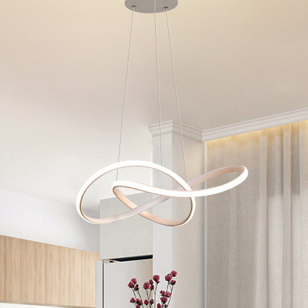 Modern Style Spiral Ceiling Pendant Light 1-Light Aluminum Suspended Lighting Fixture