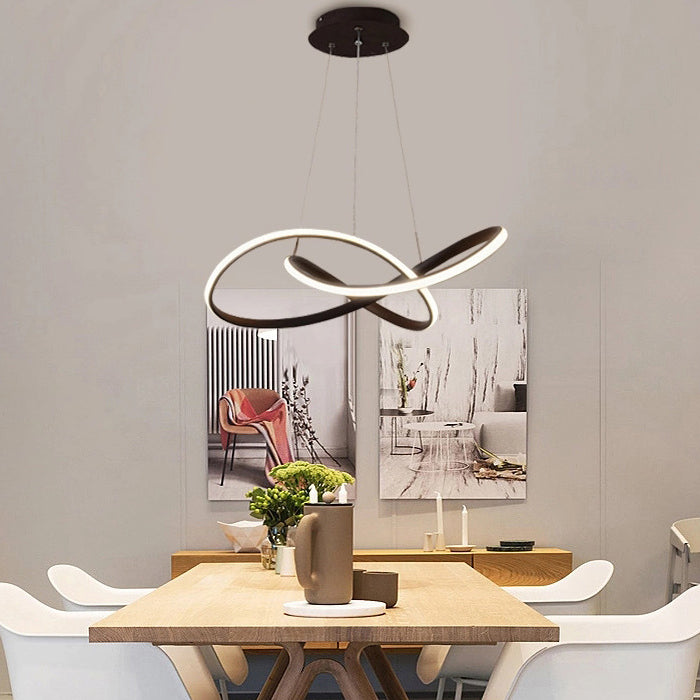 Modern Style Spiral Ceiling Pendant Light 1-Light Aluminum Suspended Lighting Fixture