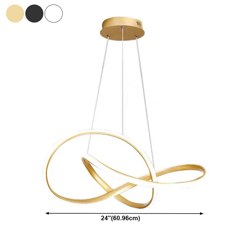 Modern Style Spiral Ceiling Pendant Light 1-Light Aluminum Suspended Lighting Fixture