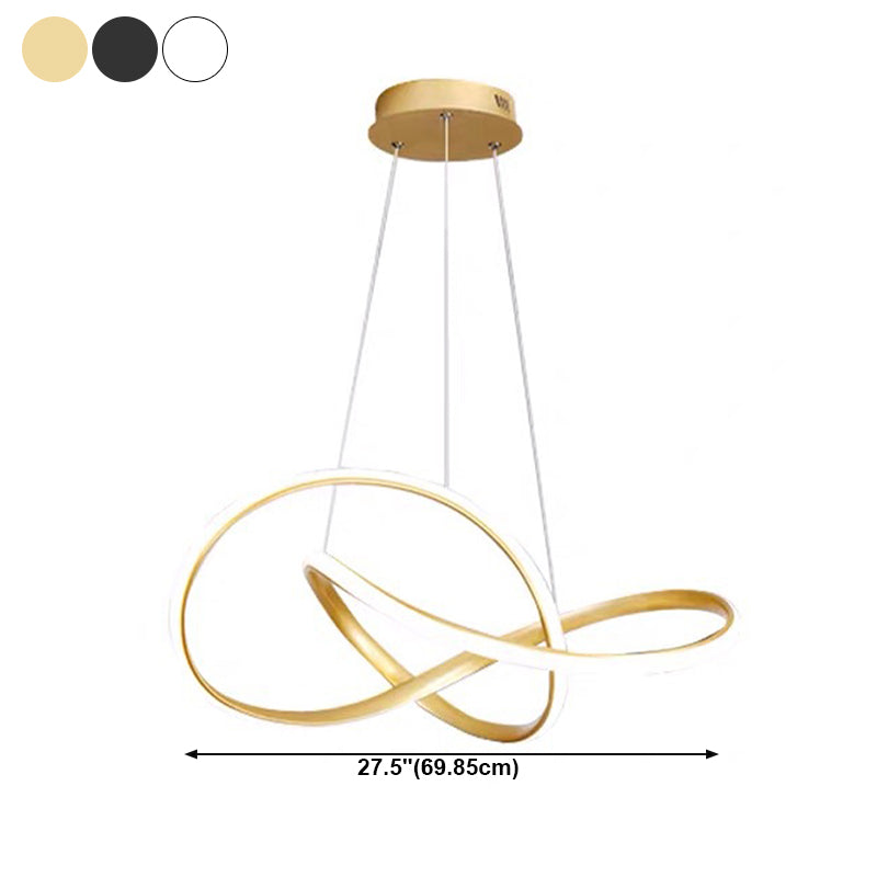 Modern Style Spiral Ceiling Pendant Light 1-Light Aluminum Suspended Lighting Fixture