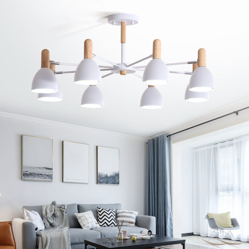 Multi -lichten conische hangende verlichtingsarmaturen moderne stijl metalen plafond kroonluchter