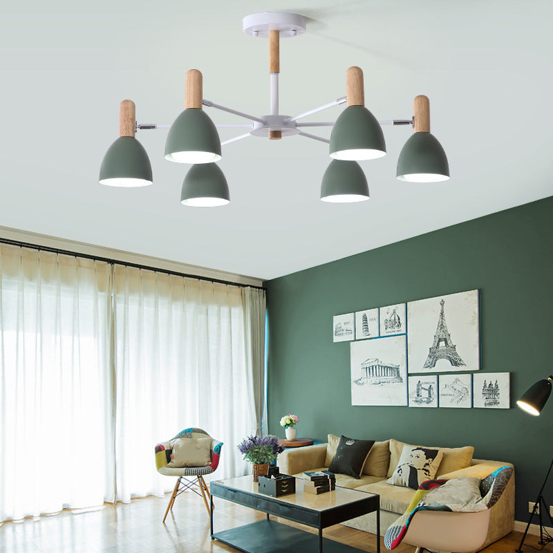 Multi -lichten conische hangende verlichtingsarmaturen moderne stijl metalen plafond kroonluchter