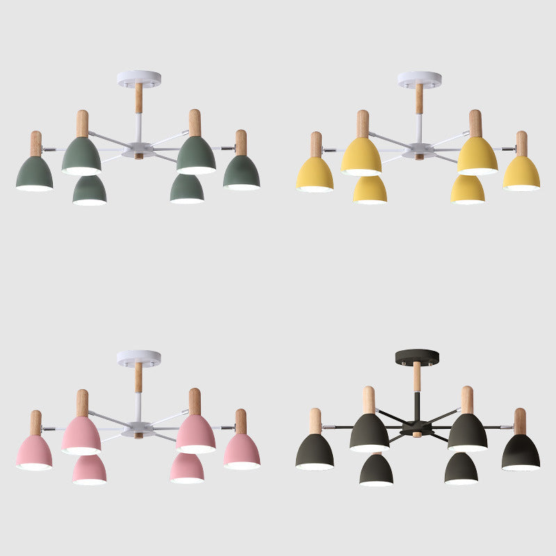 Multi -lichten conische hangende verlichtingsarmaturen moderne stijl metalen plafond kroonluchter