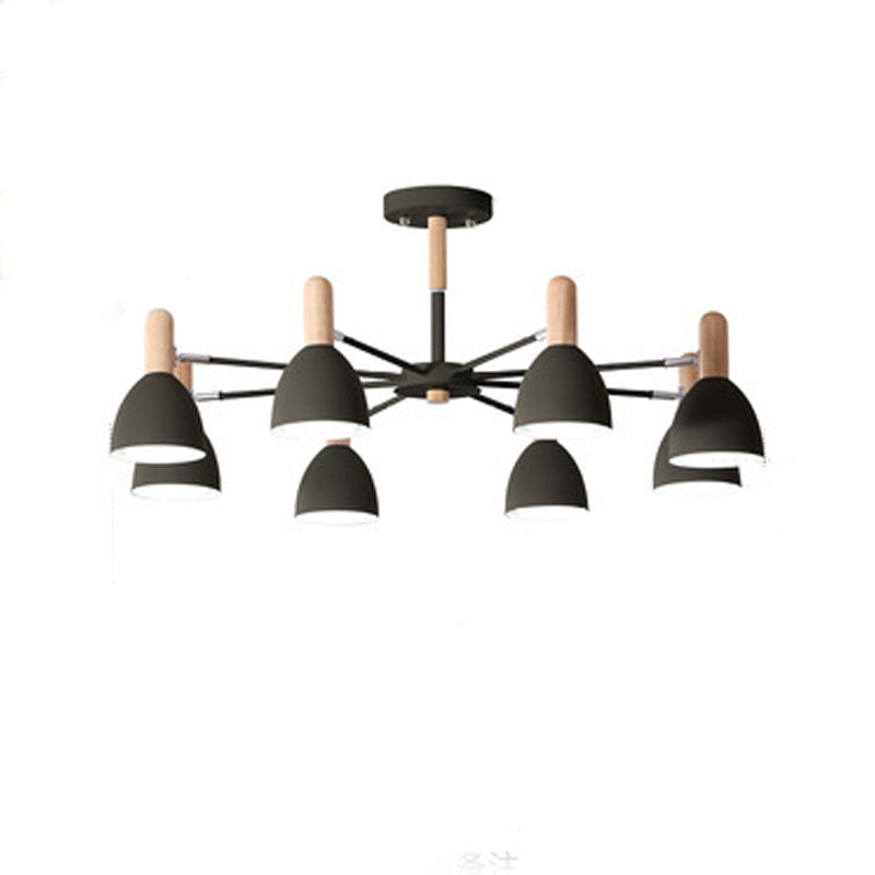 Multi -lichten conische hangende verlichtingsarmaturen moderne stijl metalen plafond kroonluchter