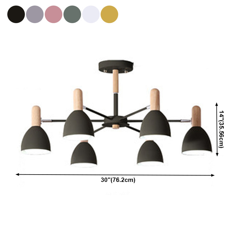 Multi -lichten conische hangende verlichtingsarmaturen moderne stijl metalen plafond kroonluchter