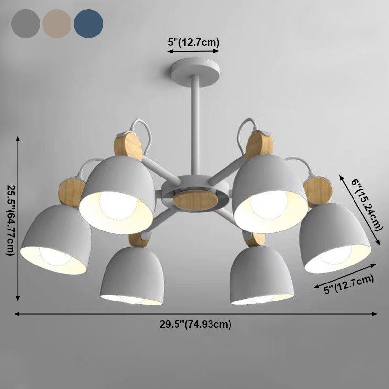 Modern Style Tapered Ceiling Pendant Light Metal Multi Lights Hanging Light Fixtures