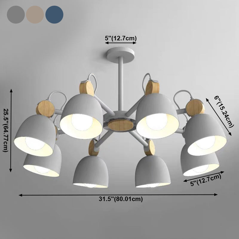 Modern Style Tapered Ceiling Pendant Light Metal Multi Lights Hanging Light Fixtures