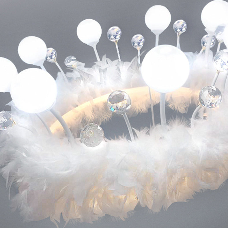 Multi-lights ring plafond hanglampen moderne stijl veer kroonluchter verlichting