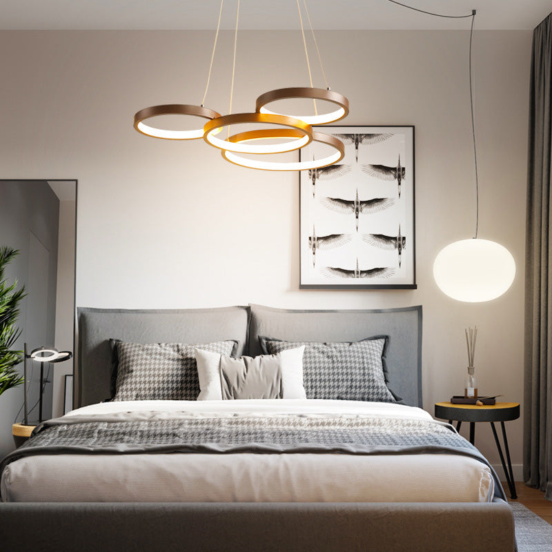 Metalen ringverhangverlichting Moderne stijl Multi -lichten kroonluchter lamp