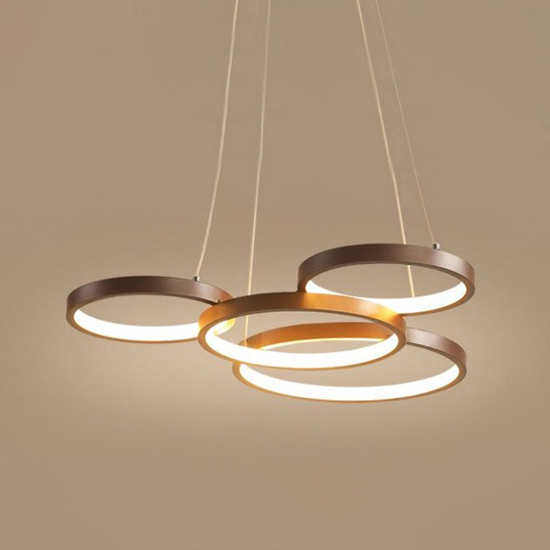 Metalen ringverhangverlichting Moderne stijl Multi -lichten kroonluchter lamp