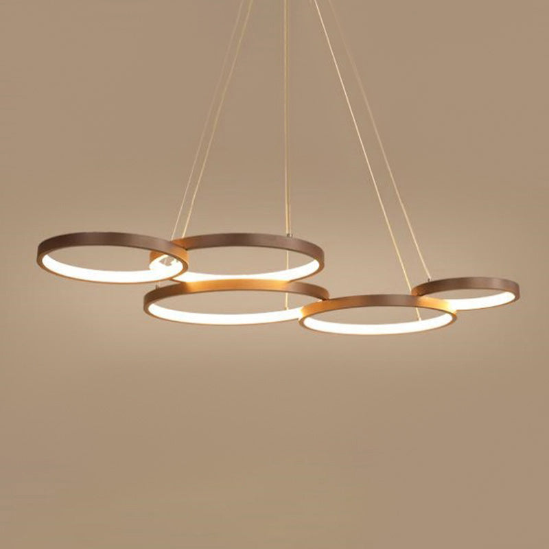 Metalen ringverhangverlichting Moderne stijl Multi -lichten kroonluchter lamp